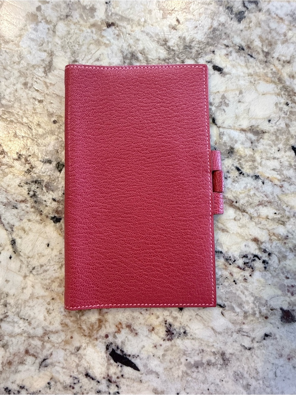 Hermes Raspberry Pink Leather Passport Holder/Agenda